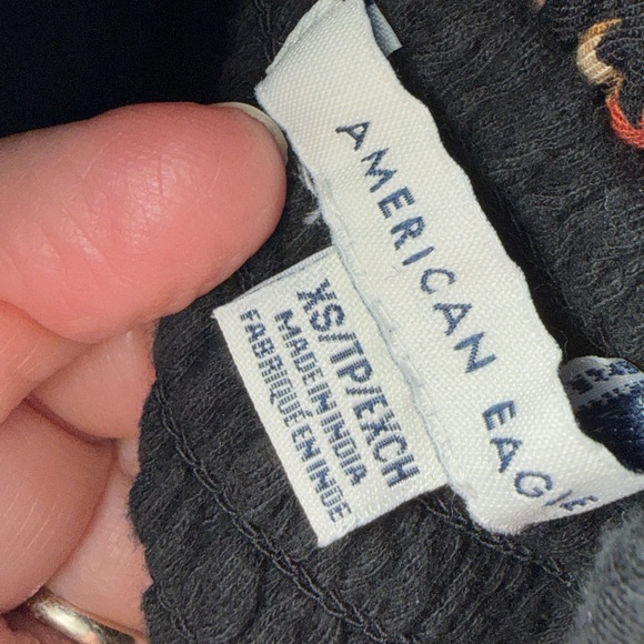 America Eagle Black Knit Wide-Leg Jumpsuit/ Romper XS - Picture 6 of 6